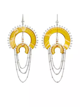 Tory Burch серьги-шандельеры с бусинами, серебряный