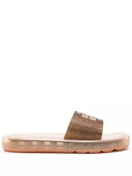 Tory Burch шлепанцы Bubble Jelly с кристаллами, нейтральный цвет