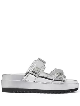 Tory Burch шлепанцы Kira, серебристый