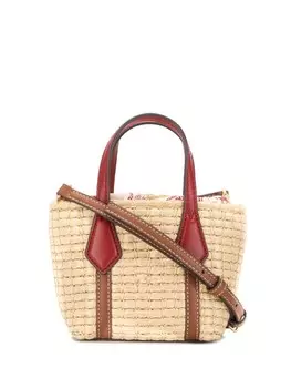 Tory Burch соломенная мини-сумка Perry, коричневый