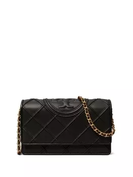 Tory Burch сумка через плечо Fleming с тисненым логотипом, черный