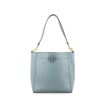 TORY BURCH Сумка-хобо из коровьей кожи, сумка-ведро, сумка-туба через плечо, женская, светло-голубая