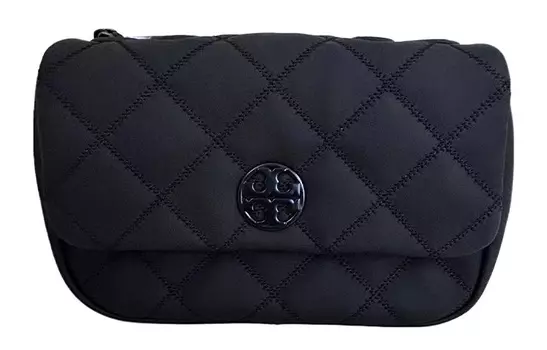 TORY BURCH Сумка из козьей кожи, квадратная, среднего размера, через плечо, черная