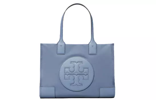 TORY BURCH Сумка-шоппер Ella из нейлоновой ткани с ПВХ, сумка для покупок, дамская сумочка, сумка через плечо, мини, женская, синяя