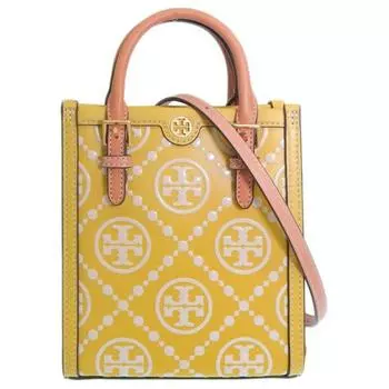 TORY BURCH Сумка-шоппер из коровьей кожи, сумка для нот, сумка через плечо, женская мини-сумка, желтая