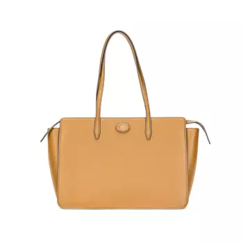 TORY BURCH Сумка-шоппер Robinson Litchi Grain Leather, большая женская сумка-тоут, цвет "паб коричневый"