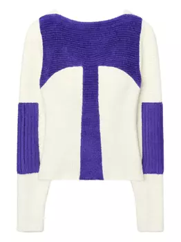 Tory Burch свитер в стиле колор-блок, нейтральный