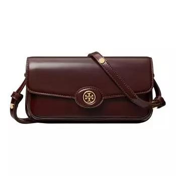 TORY BURCH Женская сумка через плечо из коровьей кожи бордового цвета