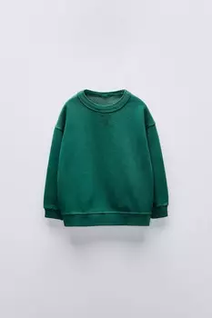 Тяжелая толстовка ZARA, цвет washed green
