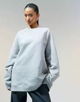 Тяжелый свитшот оверсайз серого цвета вереска ASOS DESIGN