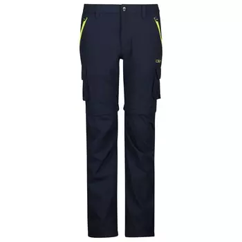 Трекинговые брюки Cmp Boy's Zip Off Pant 4 Way Stretch, цвет Black Blue/Lime