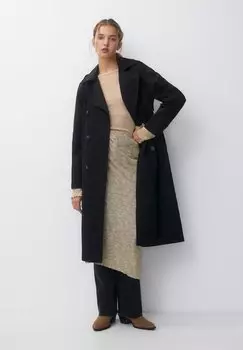 Тренч Basic PULL&BEAR, черный