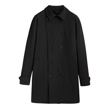Тренч Massimo Dutti Double-Breasted, черный