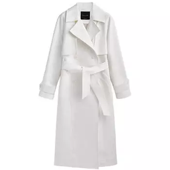 Тренч Massimo Dutti Double-fabric, кремовый