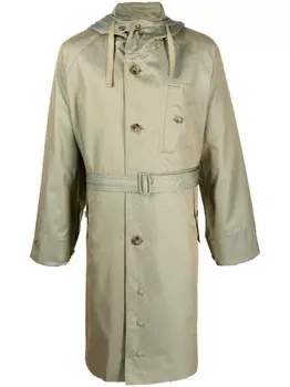 Тренч с эффектом металлик Baracuta, зеленый