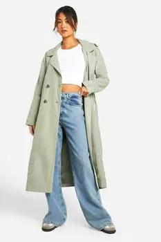 Тренч с поясом boohoo, зеленый