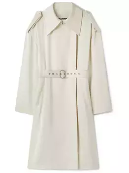 Тренч с поясом JIL SANDER, белый