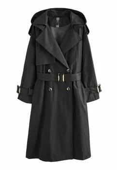 Тренчкот BELTED REGULAR FIT Next, черный