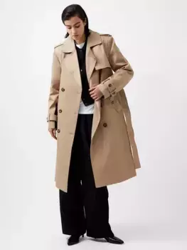 Тренчкот French Connection Coco Twill, кэмел