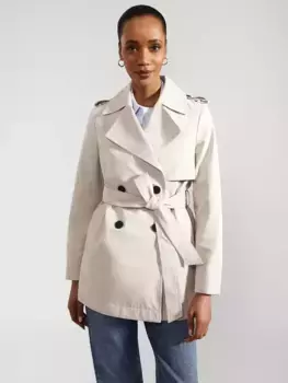 Тренчкот Hobbs Norma Double Breasted Short, цвет buff grey