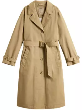 Тренчкот из хлопка Woolrich, коричневый