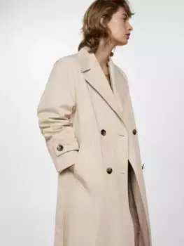 Тренчкот Mango Angela Double Breasted, цвет light/beige