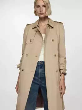 Тренчкот Mango Polana, цвет light/beige