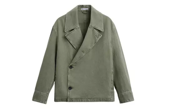 Тренчкот мужской зеленый Zara, зеленый