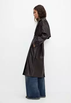 Тренчкот PULL&BEAR, темно-коричневый