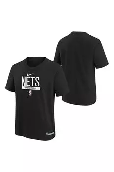 Тренировочная футболка Brooklyn Nets с короткими рукавами Nike, черный