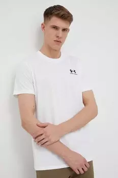 Тренировочная футболка с вышитым логотипом Under Armour, белый