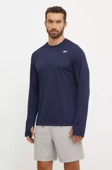 Тренировочный лонгслив Reebok, темно-синий