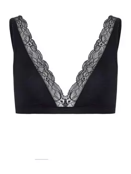 Треугольный бюстгальтер Hanro Cotton Lace, черный