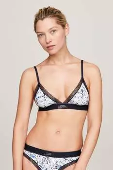 Треугольный бюстгальтер с принтом Tommy Hilfiger, синий