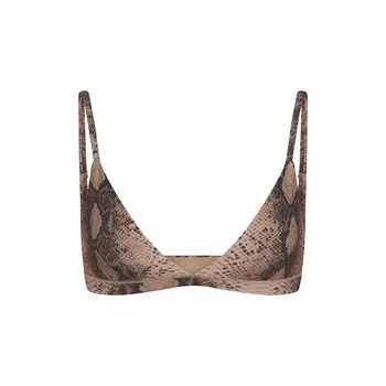 Треугольный бюстгальтер SKIMS, цвет clay snakeskin print