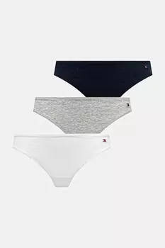 Три пары стрингов Tommy Hilfiger, серый