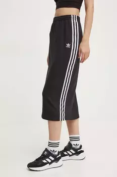 Трикотажная юбка adidas Originals, черный