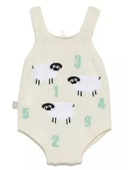 Трикотажное боди из органического хлопка Stella McCartney Kids, нейтральный цвет