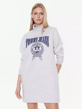 Трикотажное платье обычного кроя Tommy Jeans, серый