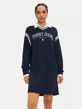 Трикотажное платье обычного кроя Tommy Jeans, синий
