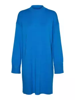 Трикотажное платье Vero Moda "VMGOLDNEEDLE LS SHORT HIGHNECK DRESS", синий