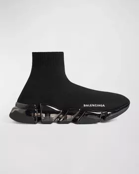 Трикотажные кроссовки Speed 2.0 с прозрачной подошвой Balenciaga, цвет Black