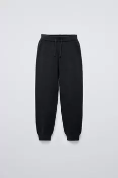 Трикотажные спортивные брюки ZARA, черный