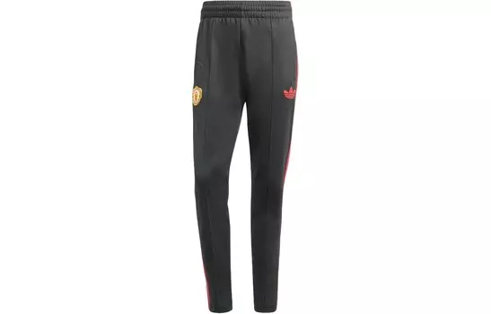Трикотажные спортивные штаны Manchester United мужские черные Adidas, черный