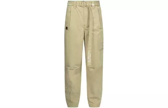 Трикотажные спортивные штаны мужские бежевые Evisu, цвет Apricot