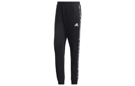 Трикотажные спортивные штаны мужские черные Adidas, черный