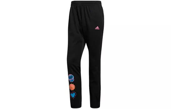 Трикотажные спортивные штаны мужские черные Adidas, черный