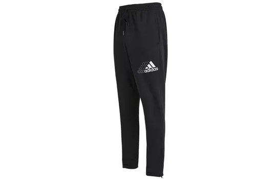 Трикотажные спортивные штаны мужские черные Adidas, черный