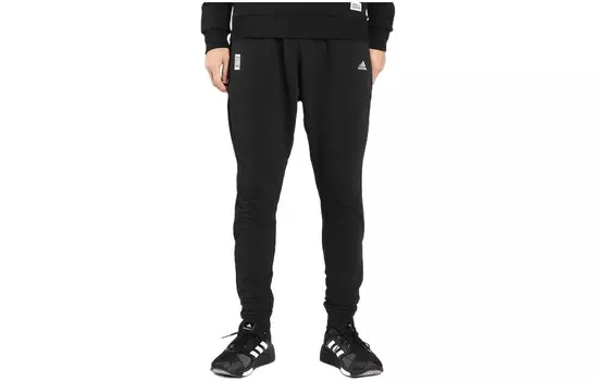 Трикотажные спортивные штаны мужские черные Adidas, черный
