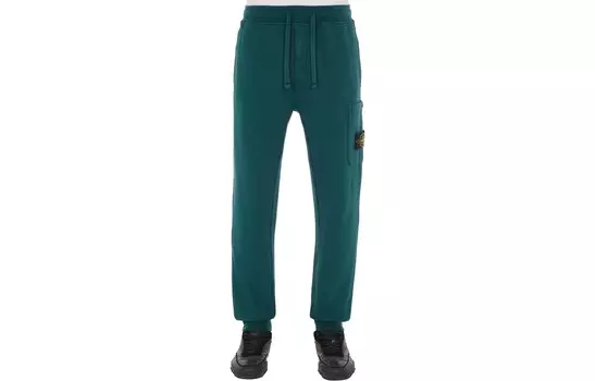 Трикотажные спортивные штаны мужские зеленые Stone Island, зеленый